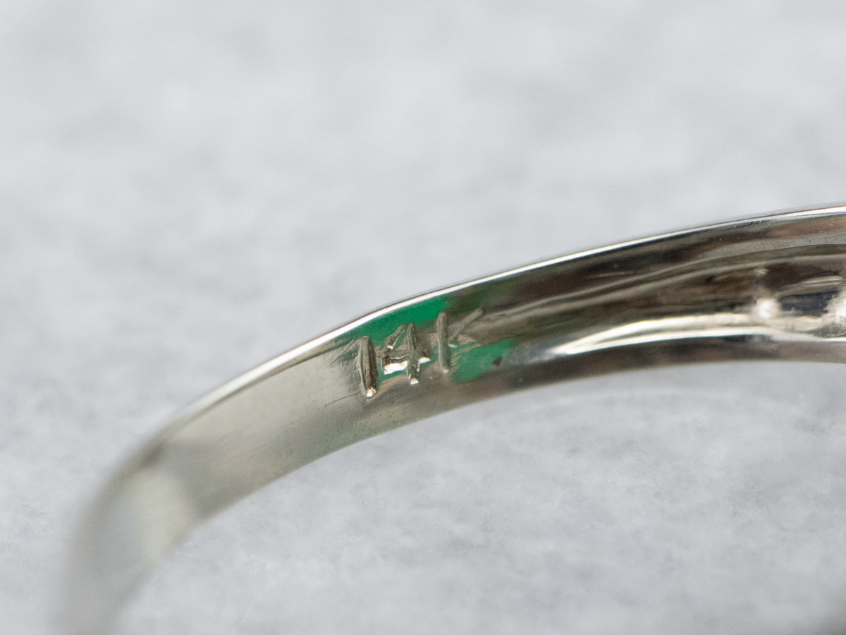 Art Deco Green Onyx Filigree Ring