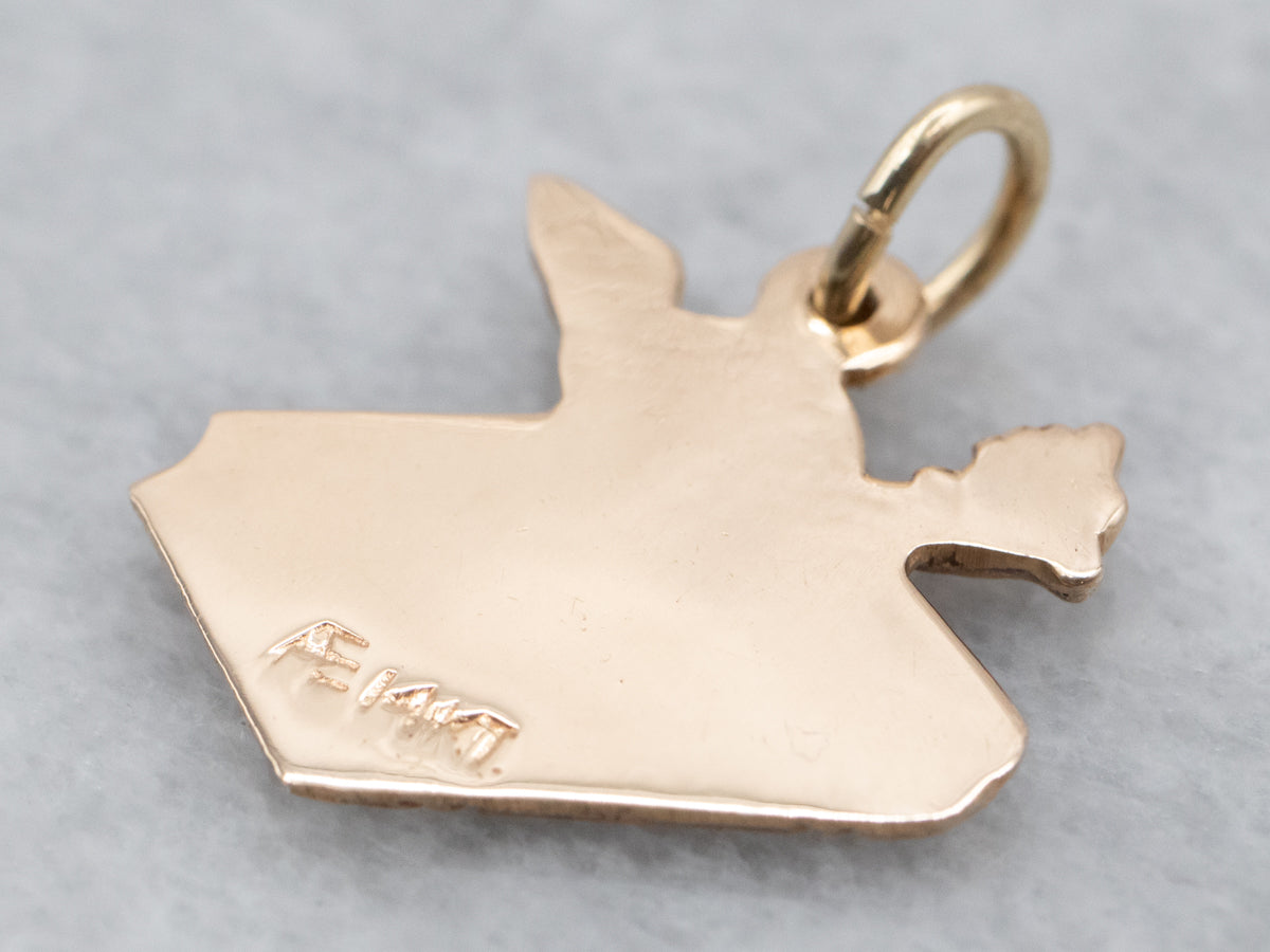 Vintage Oil Lamp and Book Charm Pendant