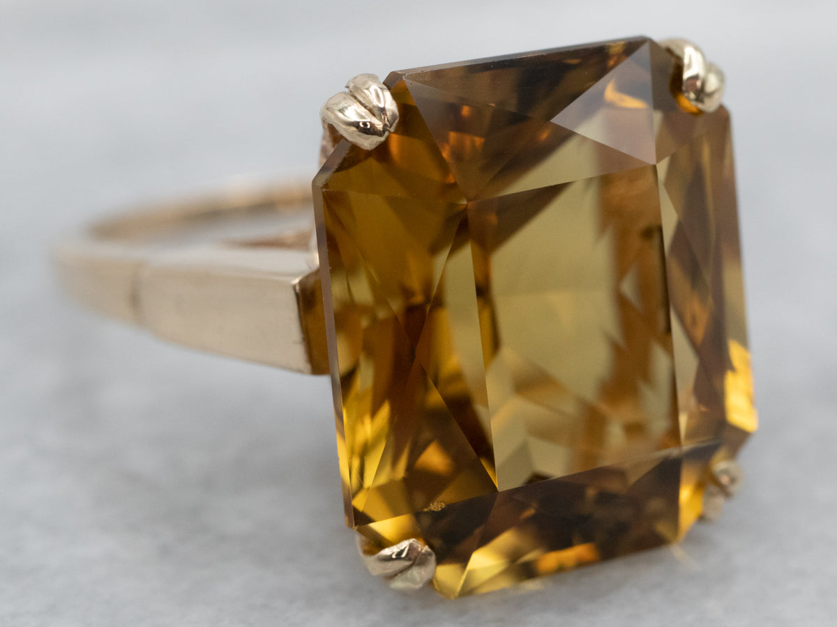 Fantastic Vintage Smokey Quartz Cocktail Ring