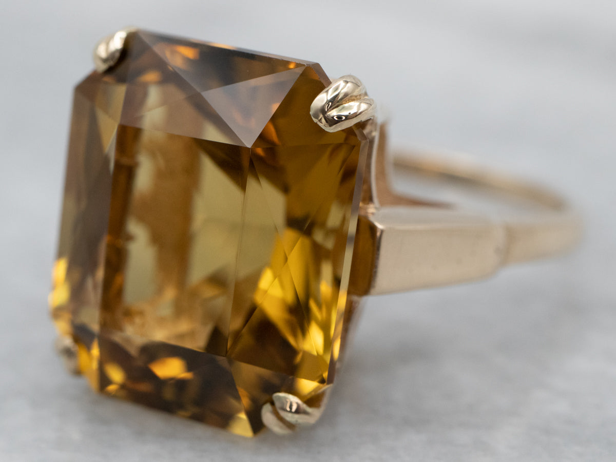 Fantastic Vintage Smokey Quartz Cocktail Ring