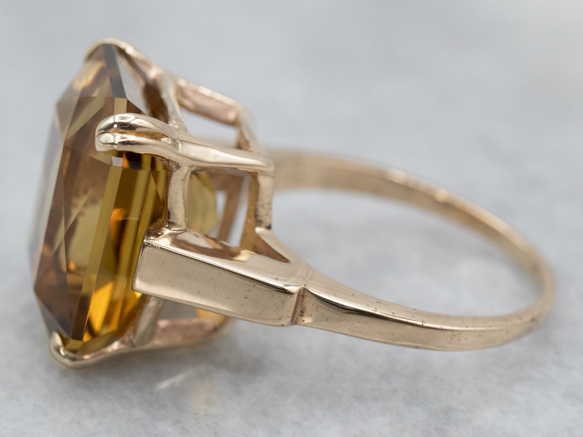 Fantastic Vintage Smokey Quartz Cocktail Ring