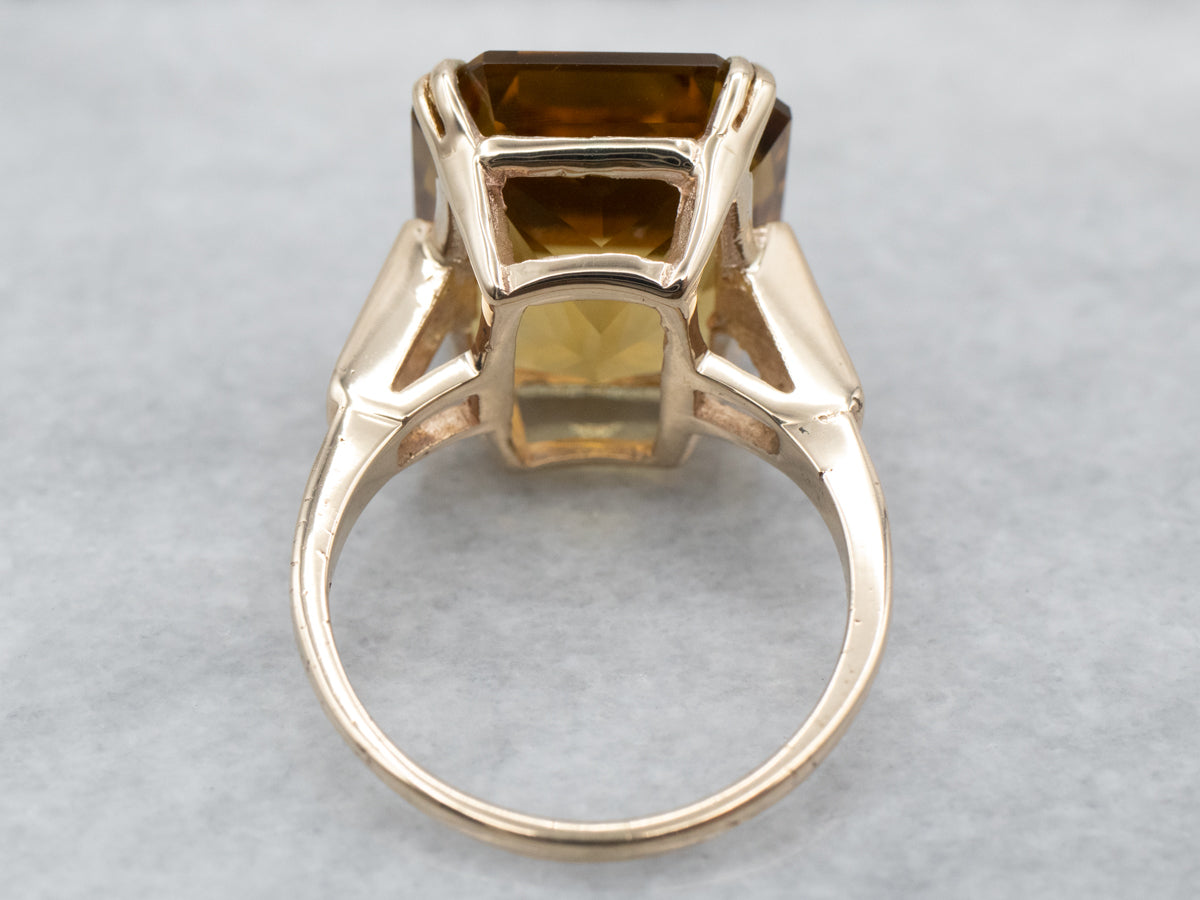 Fantastic Vintage Smokey Quartz Cocktail Ring