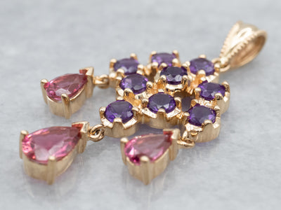 Amethyst and Pink Tourmaline Chandelier Pendant