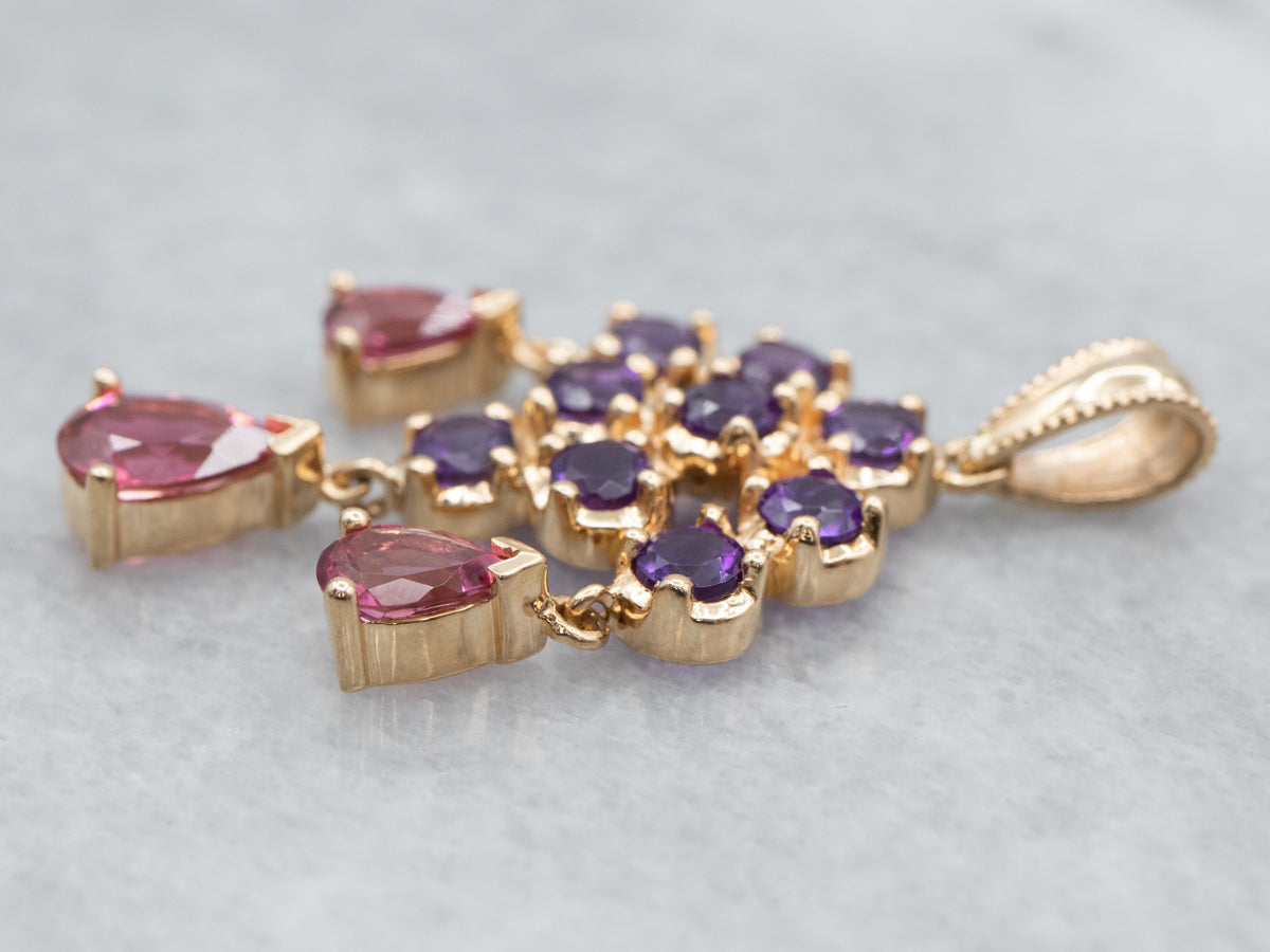 Amethyst and Pink Tourmaline Chandelier Pendant
