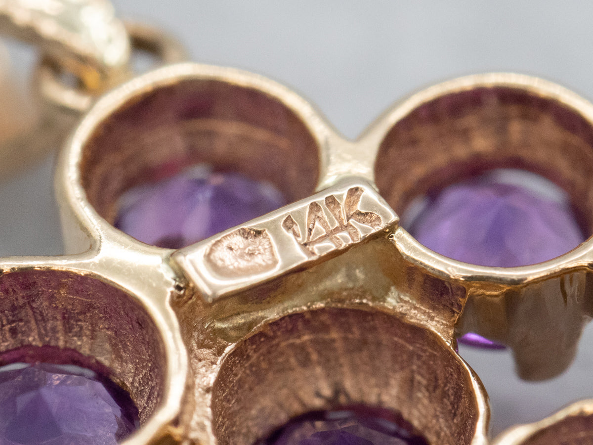 Amethyst and Pink Tourmaline Chandelier Pendant