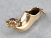 Ruby Doublet Arabian Slipper Gold Charm