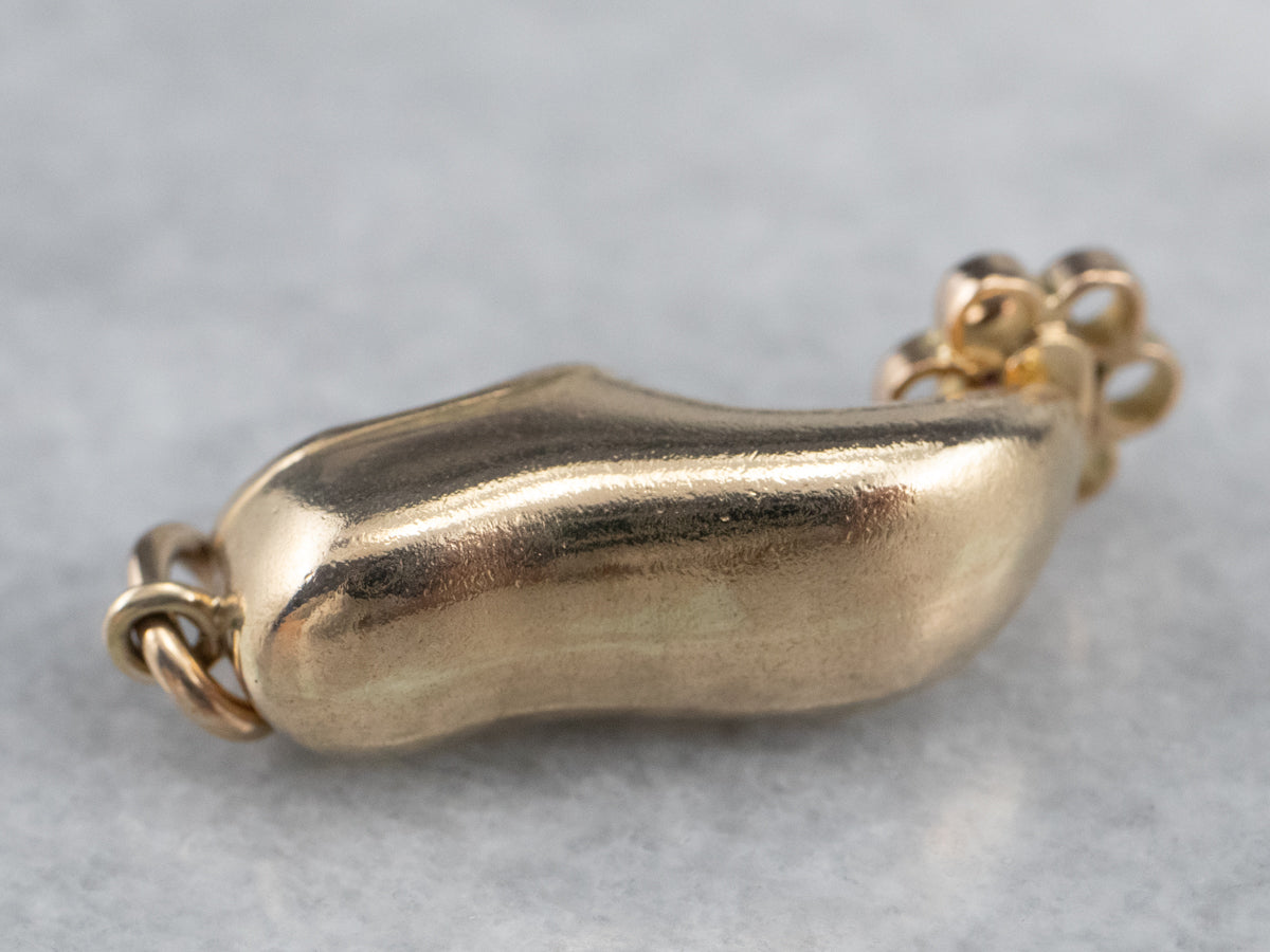 Ruby Doublet Arabian Slipper Gold Charm