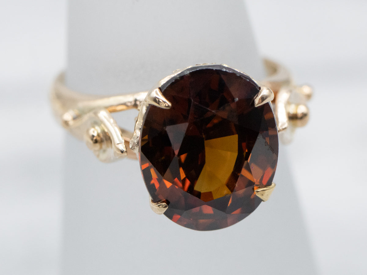 Vintage Dravite Tourmaline Solitaire Ring