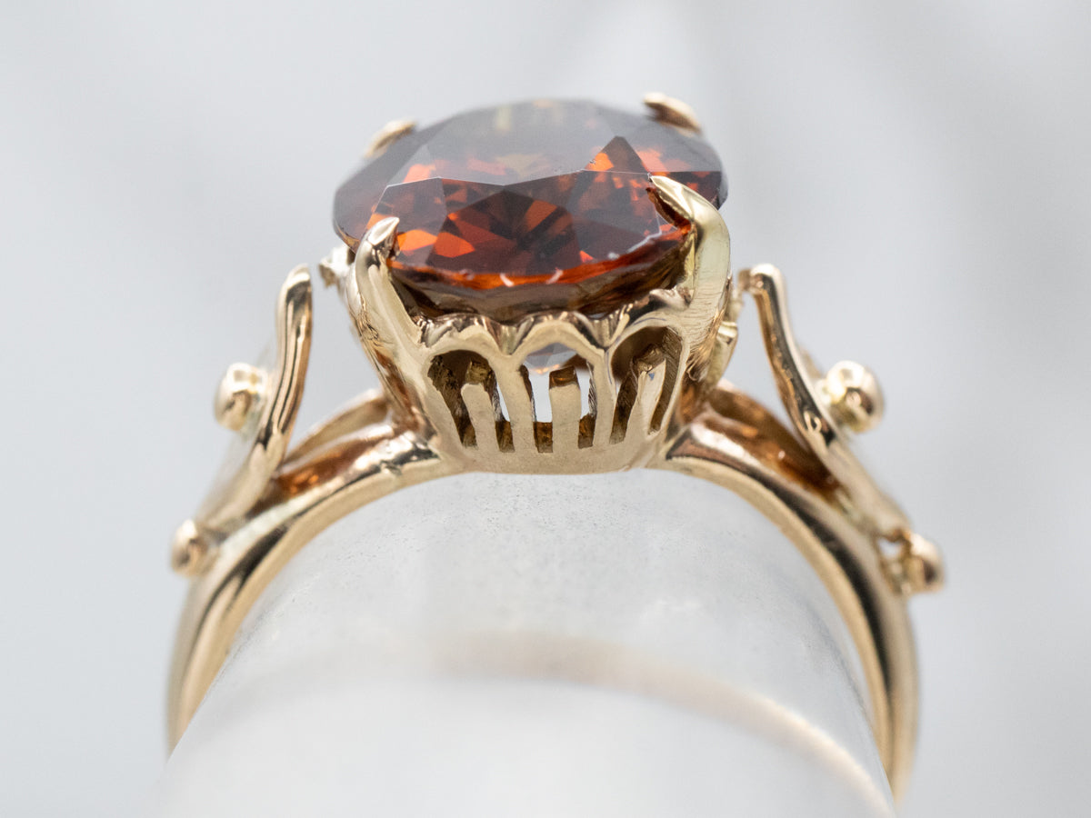 Vintage Dravite Tourmaline Solitaire Ring