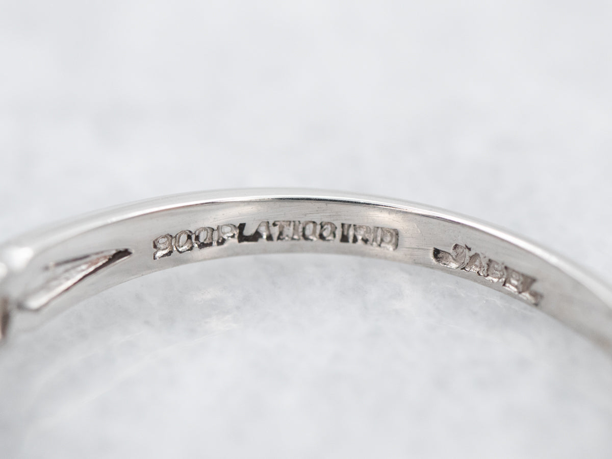 Platinum Retro Era Sapphire and Diamond Ring