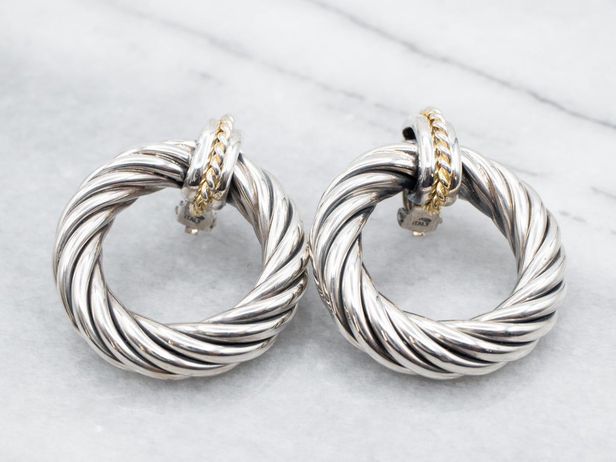 Bold Mix Metal Hoop Earrings