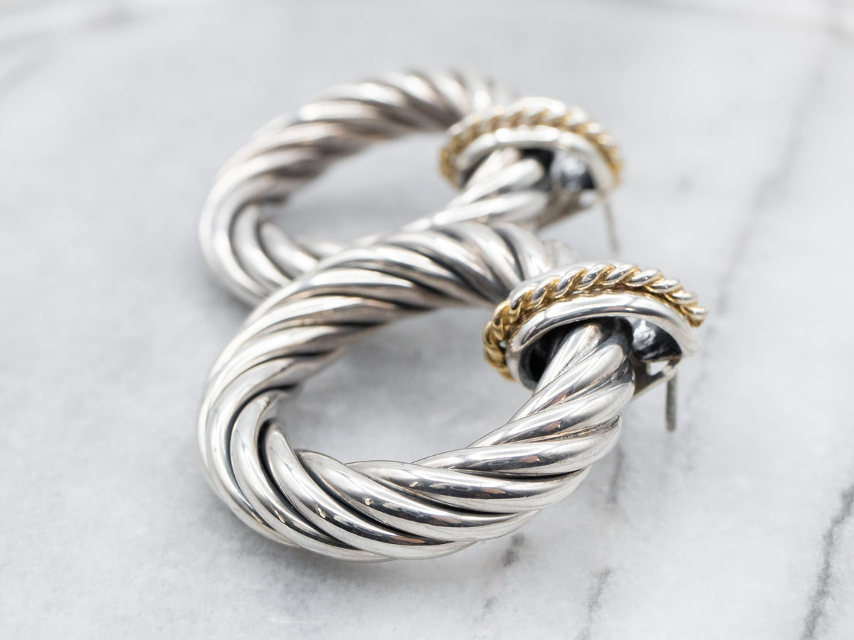 Bold Mix Metal Hoop Earrings