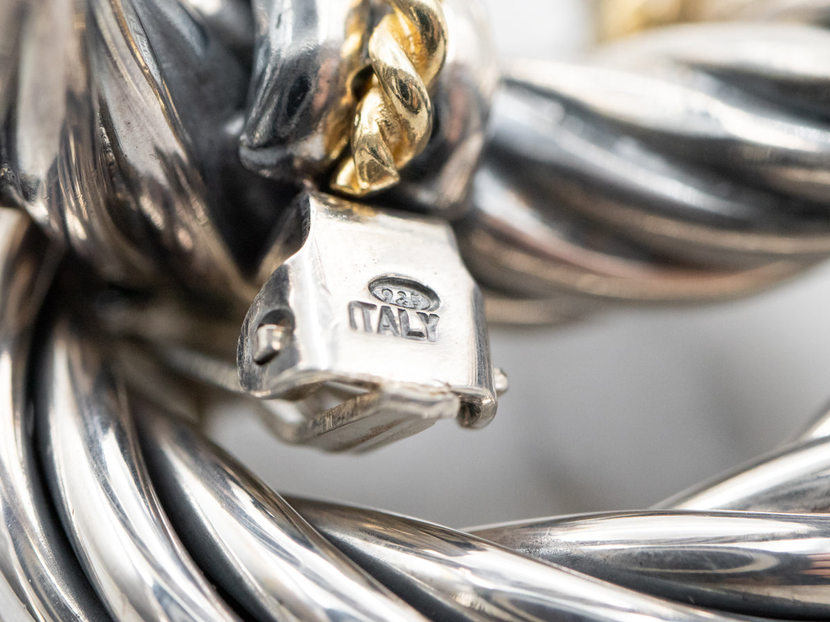 Bold Mix Metal Hoop Earrings