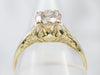 Antique Champagne Diamond Solitaire Engagement Ring