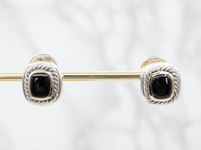 David Yurman Albion Collection Black Onyx Stud Earrings