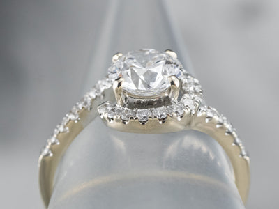 Modern GIA Round Brilliant Diamond Bypass Engagement Ring