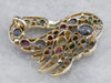 Gemstone Encrusted Gold Swan Pendant
