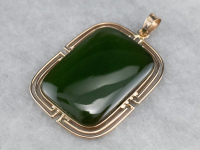 Vintage Gold and Jade Pendant