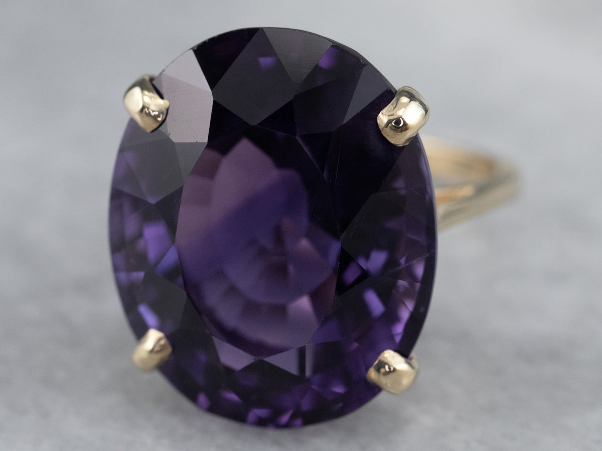 Gold Amethyst Statement Ring