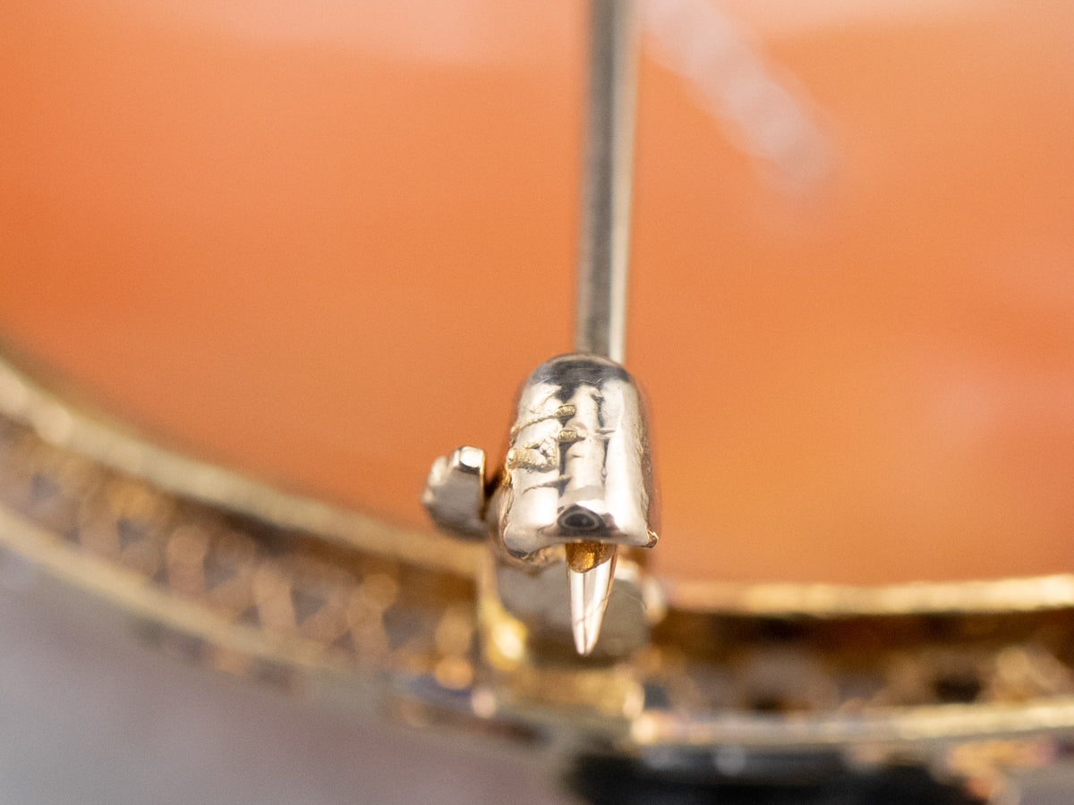 Retro Diamond Cameo Habille Brooch