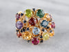 14K Yellow Gold Semiprecious Stone Cluster Cocktail Ring