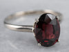 White Gold Pyrope Garnet Solitaire Ring