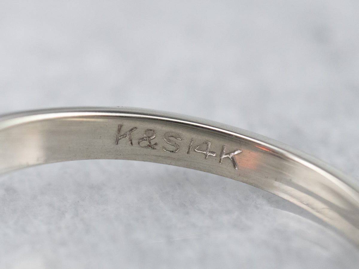 Rhodolite Garnet Solitaire Ring in White Gold