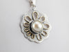 Mixed Metal Mabe Pearl Flower Pendant