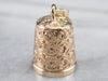 Ornate Vintage Gold Thimble Charm