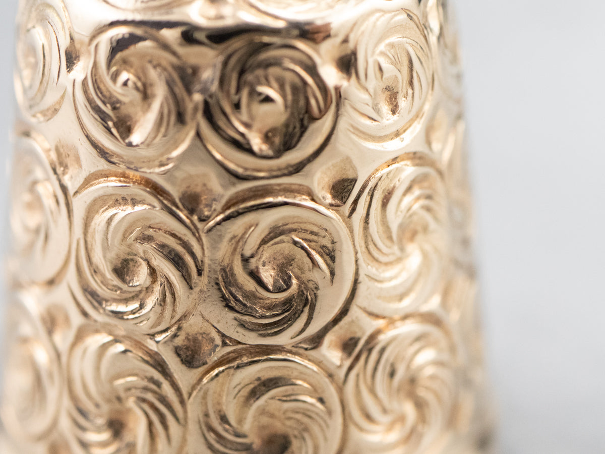Ornate Vintage Gold Thimble Charm
