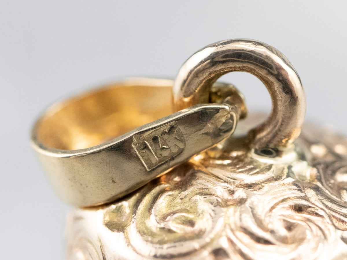 Ornate Vintage Gold Thimble Charm