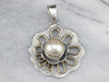 Mixed Metal Mabe Pearl Flower Pendant