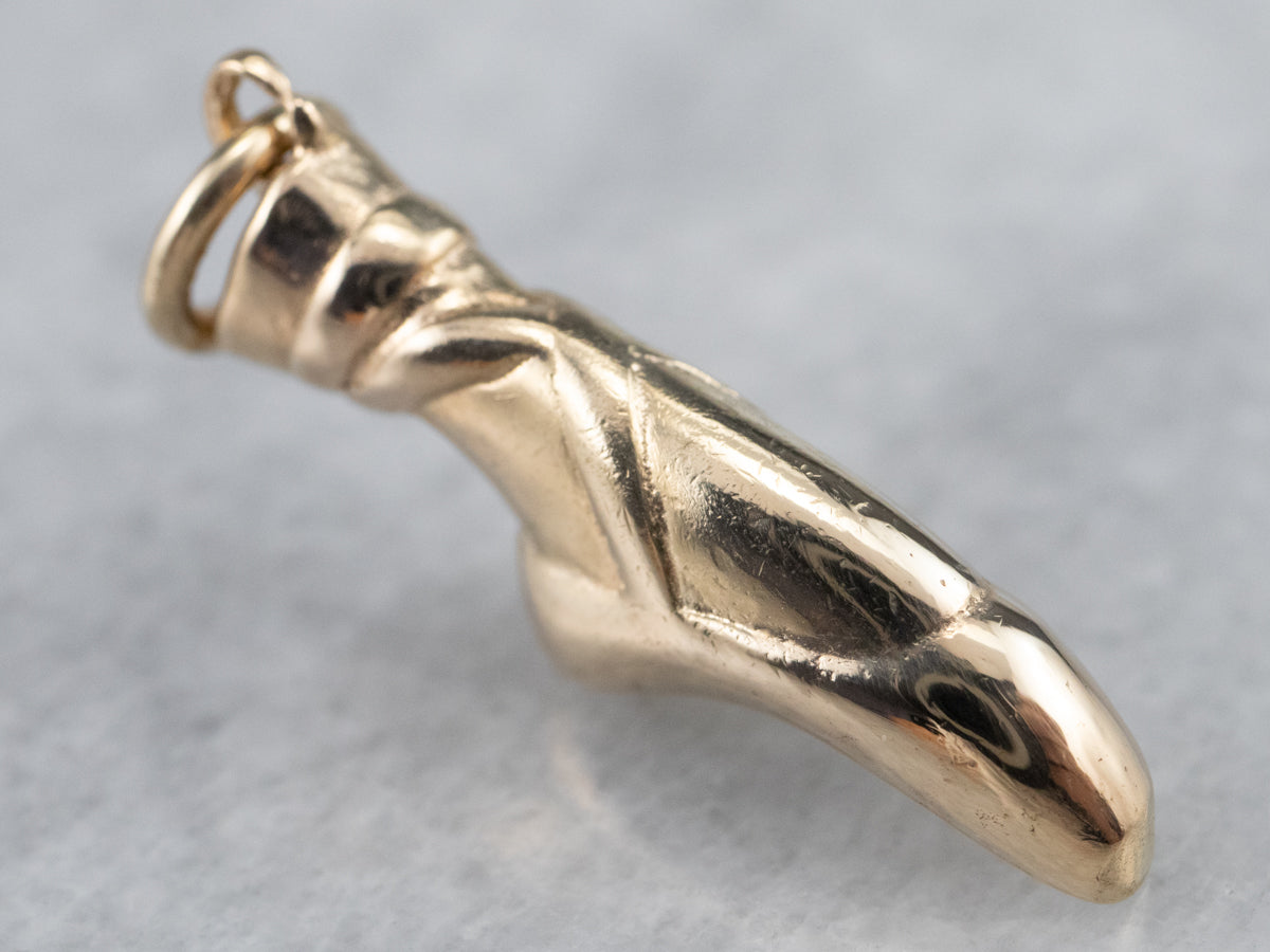 Sweet Gold Ballerina Slipper Charm