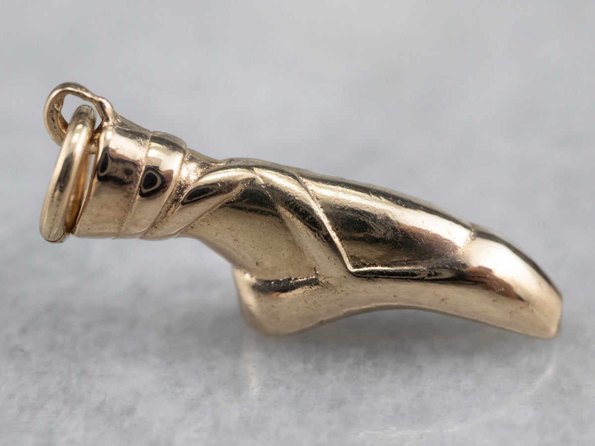 Sweet Gold Ballerina Slipper Charm