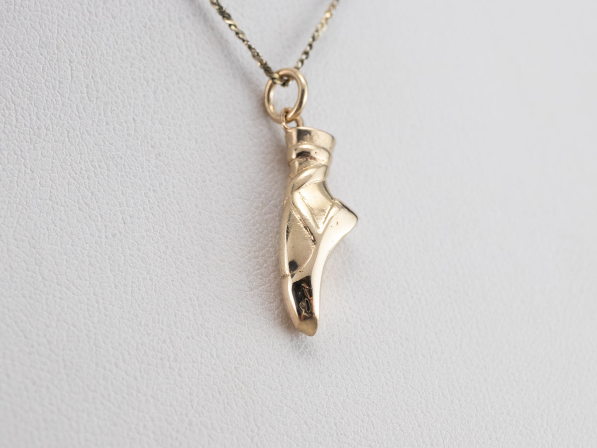 Sweet Gold Ballerina Slipper Charm