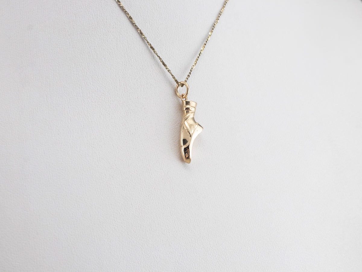 Sweet Gold Ballerina Slipper Charm