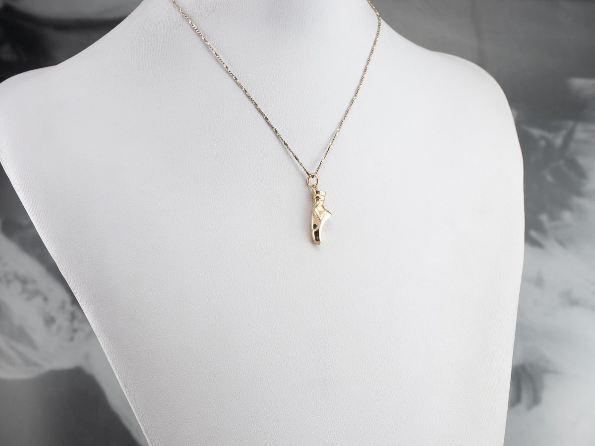 Sweet Gold Ballerina Slipper Charm