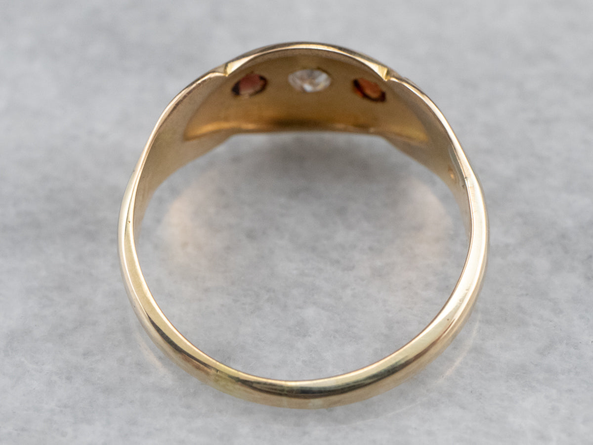 Victorian Diamond and Garnet Starburst Band