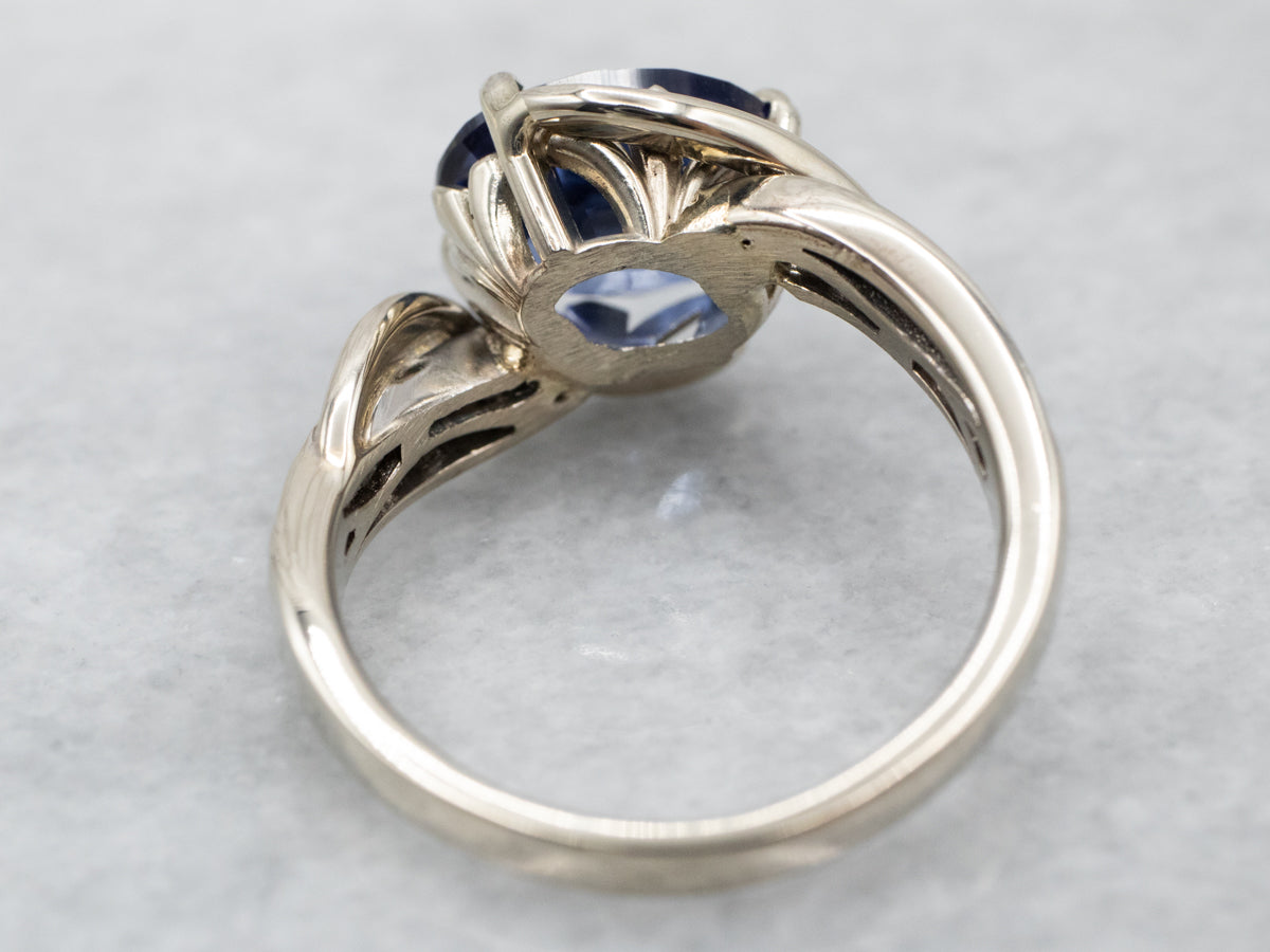 Ceylon Sapphire and Diamond Bypass Ring