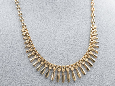 Fringed Gold Chain Necklace