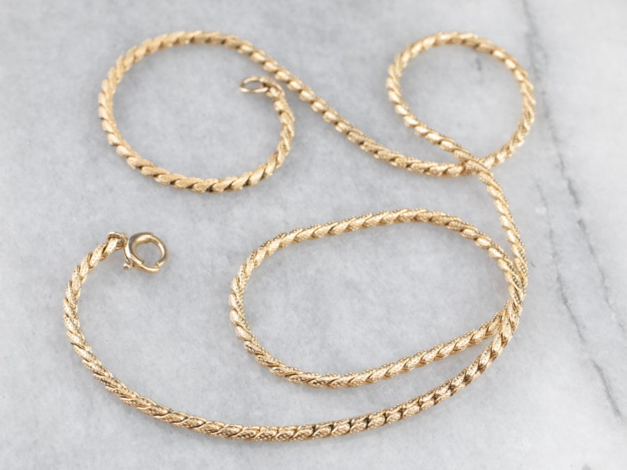 Textured Gold Wheat Chain
