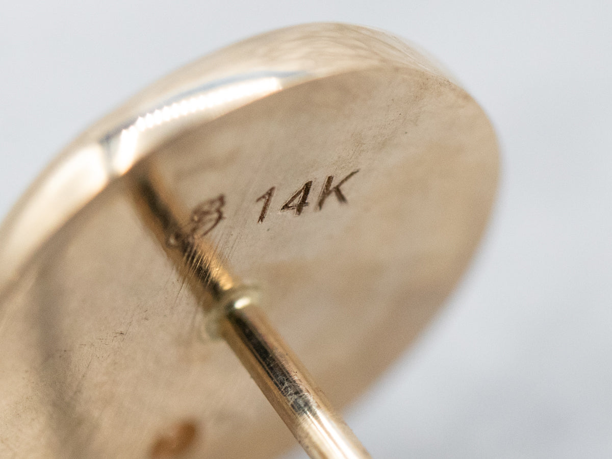 Textured Gold Diamond Stud Earrings