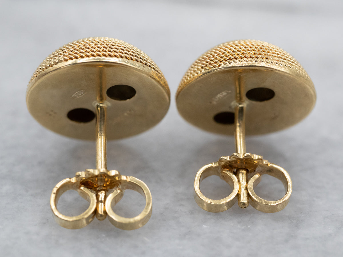 Domed Spiral Rope 18K Gold Stud Earrings
