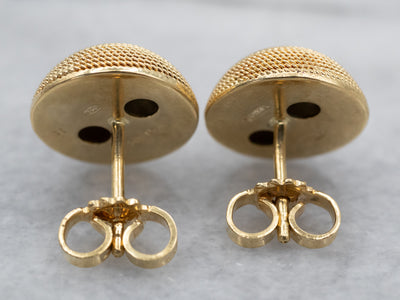 Domed Spiral Rope 18K Gold Stud Earrings