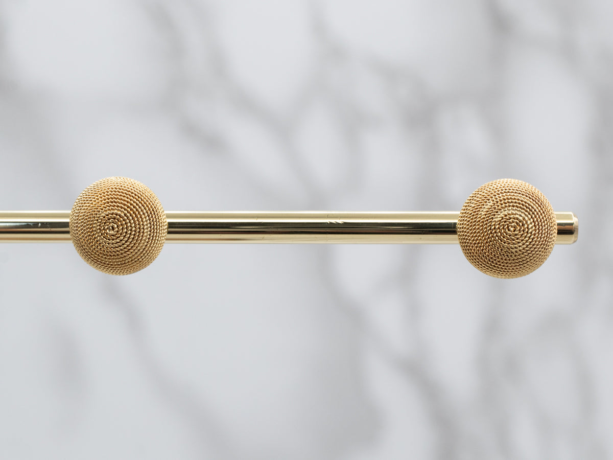 Domed Spiral Rope 18K Gold Stud Earrings