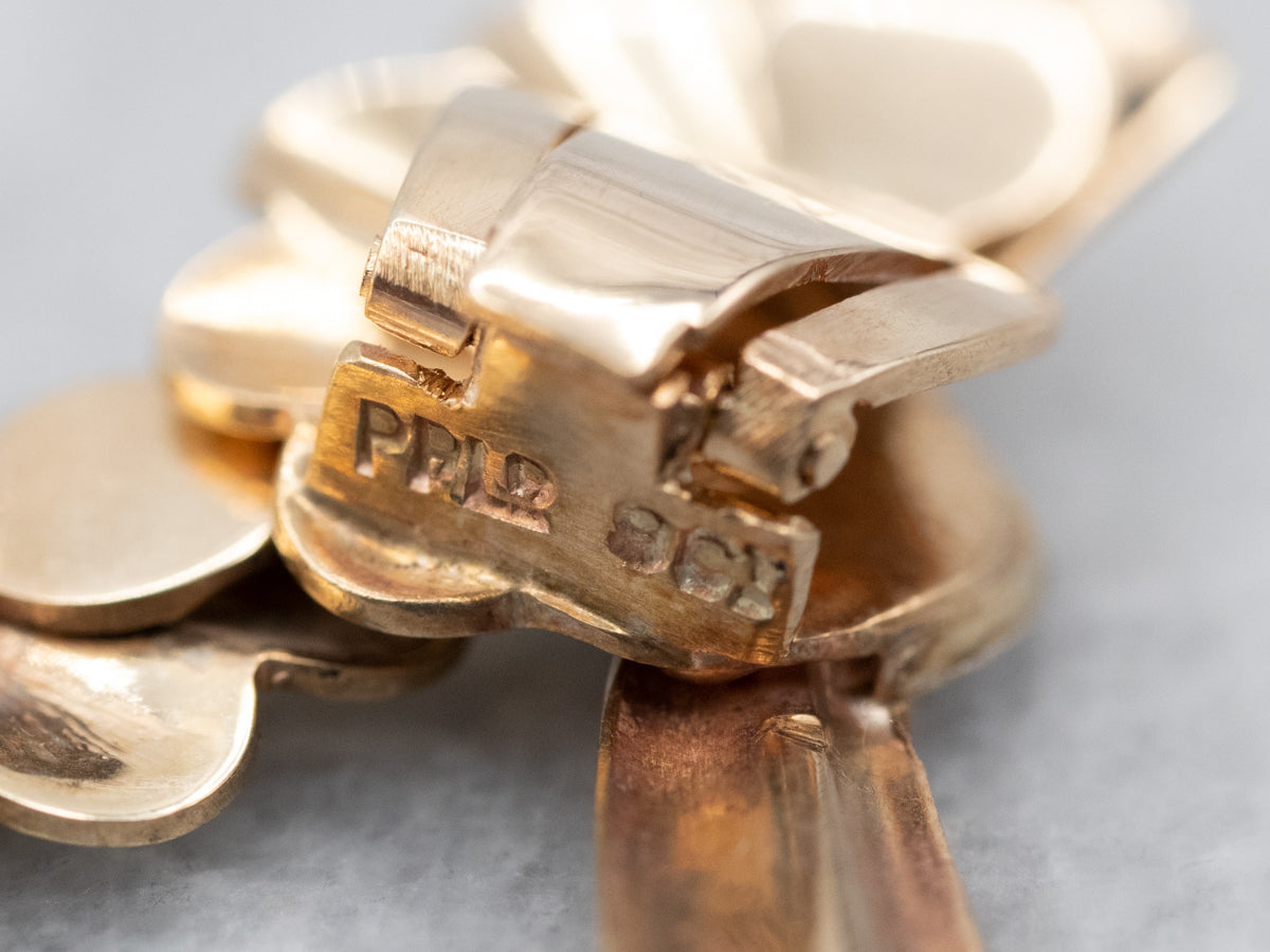 Polished Gold  Retro Era Clip-On Earrings