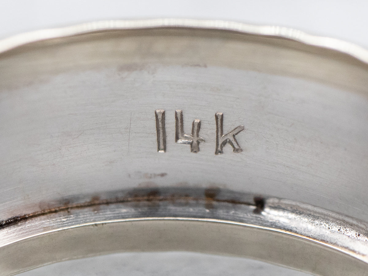 Two Toned Vintage Faceted Edge Band