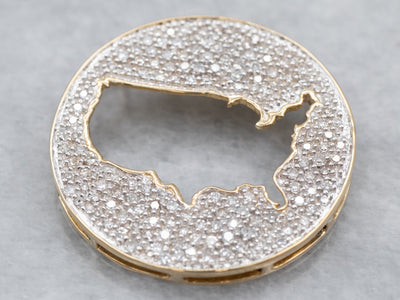 Diamond and Gold United States of American Pendant