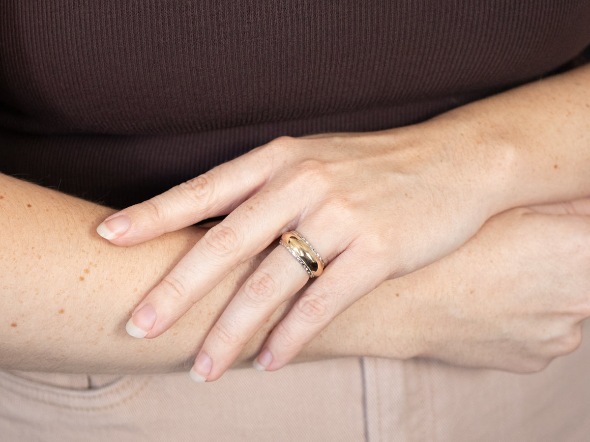 Two Toned Vintage Faceted Edge Band