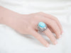 Sterling Silver Floral Turquoise Statement Ring
